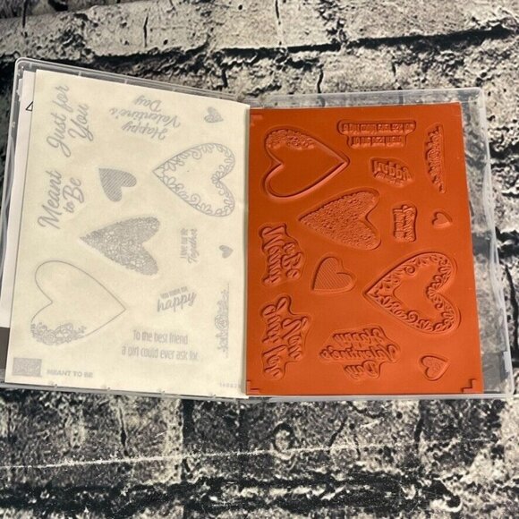 Stampin' Up MEANT TO BE Cling 13pc Stamp Set 148626 Hearts Love Valentines - Picture 8 of 10